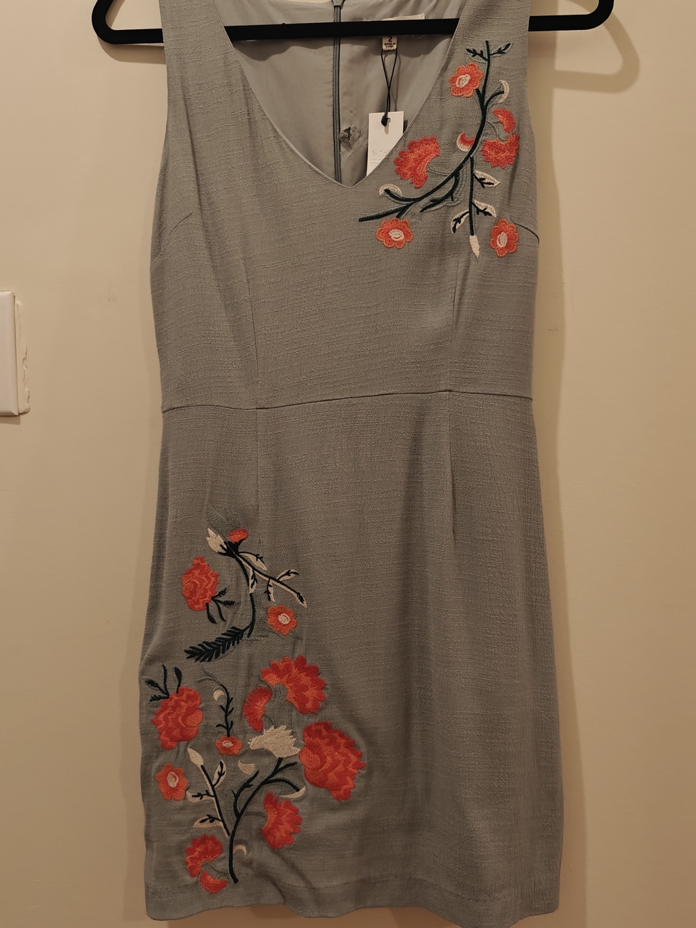 BB Dakota Sage Embroidered Floral Mini Dress